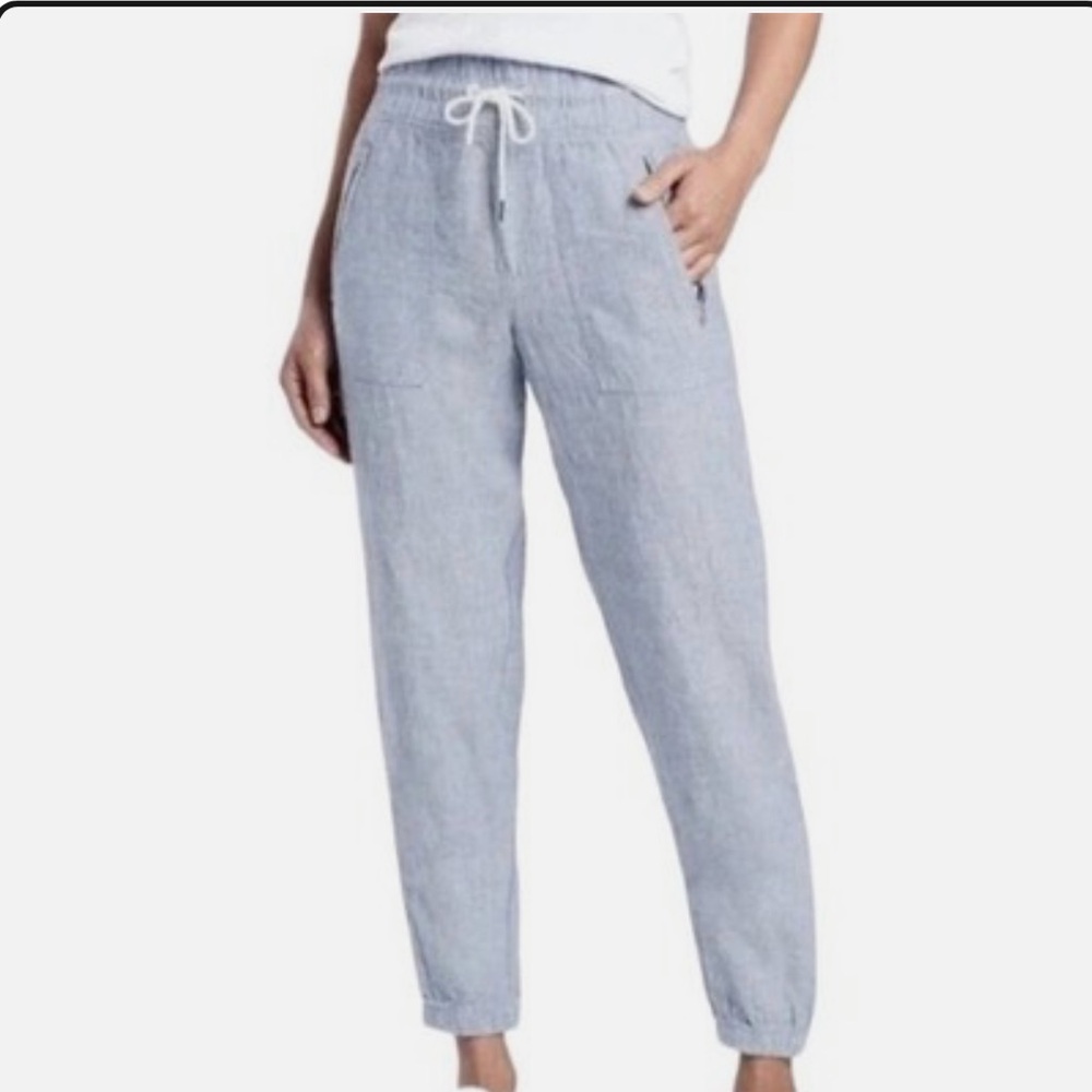 Athleta Blue Cabo Linen Jogger